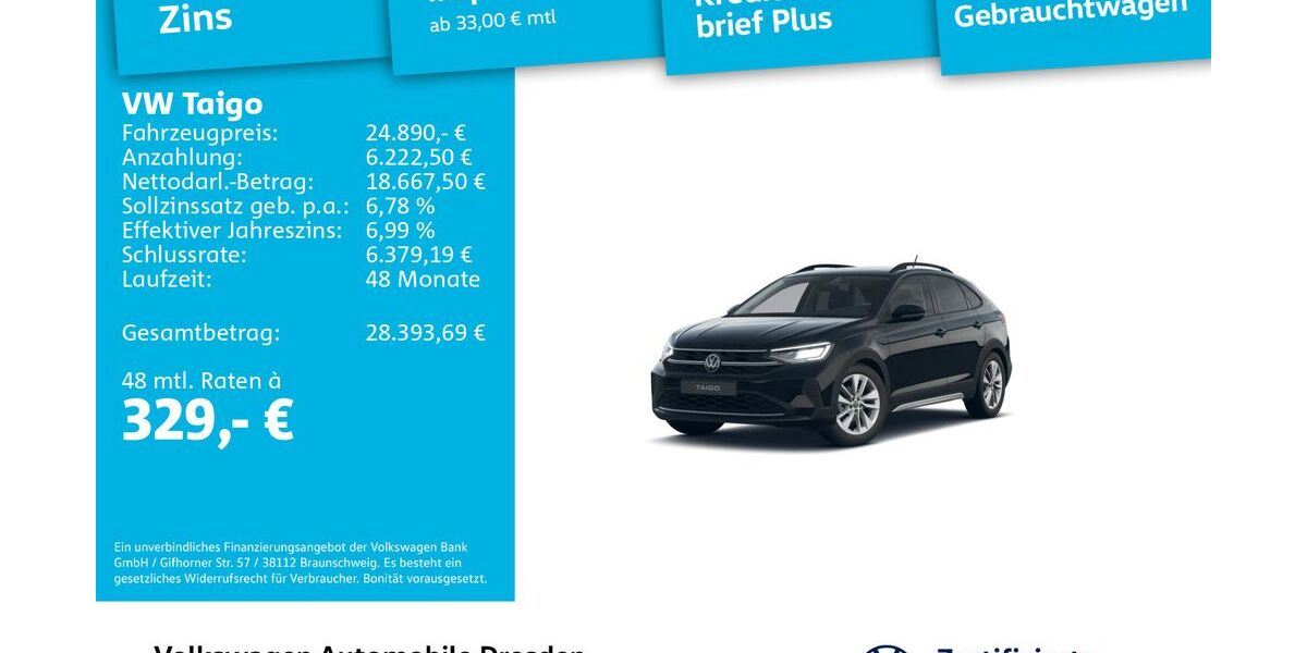 VW Taigo 5.294 km 24.450 &euro; Dresden 01067