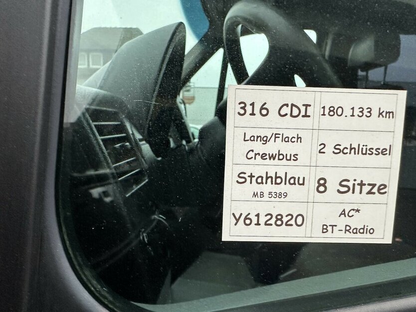 Mercedes-Benz Sprinter 316 CDI Tourer 180.133 km 22.491 € Mainz 55122