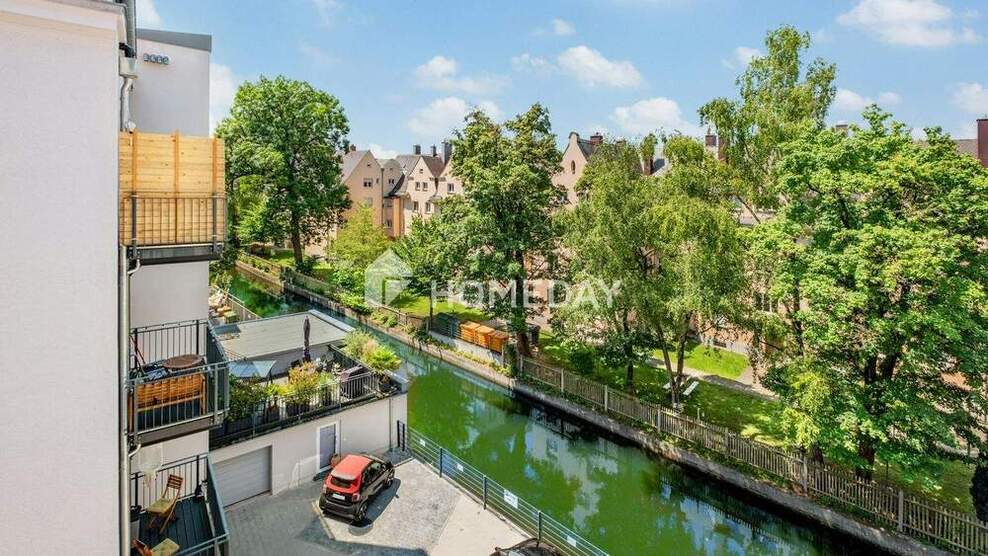 2-Zimmer-Wohnung mit französischem Balkon und Blick auf den Wertachkanal in idyllischer Lage 2 zimmer