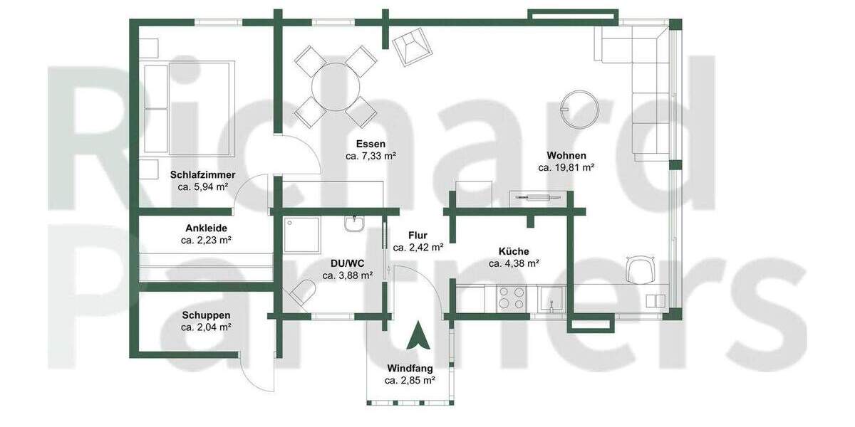 Bungalow Neunkirchen-Seelscheid Hasenbach - 2 Zimmer, 48 m&sup2;, 195.000&euro; | Angebot:25694609