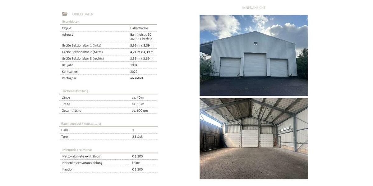 Gewerbeobjekt Eiterfeld - 1.200&euro; | Angebot:23126171