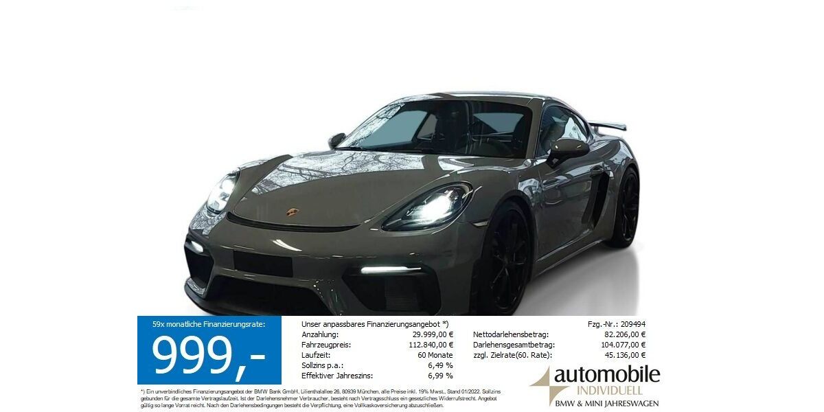 Porsche Cayman 1.900 km 112.819 &euro; Paderborn 33100