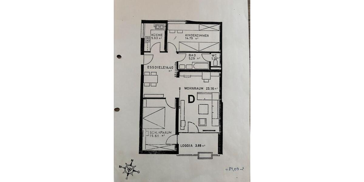 Etagenwohnung Burghausen - 3 Zimmer, 84 m&sup2;, 269.000&euro; | Angebot:25928593