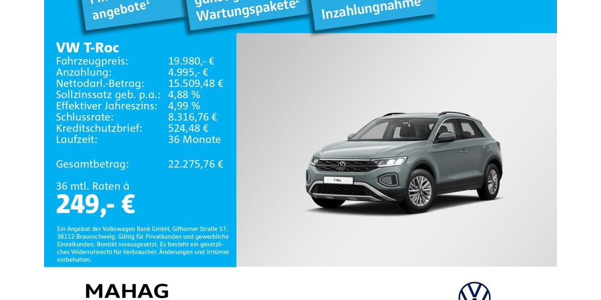 VW T-Roc 6.604 km 19.980 &euro; Ottobrunn 85521