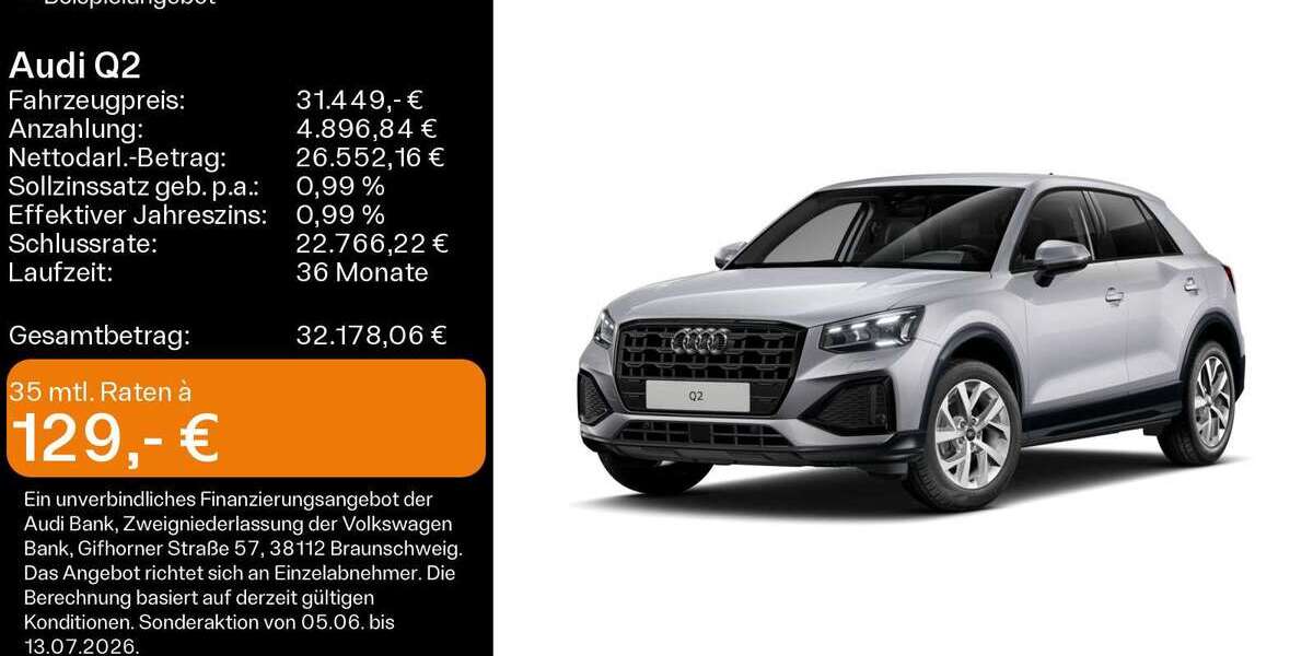 Audi Q2 2.600 km 31.449 &euro; Buedingen 63654