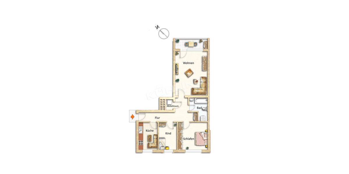 Etagenwohnung Vechta - 3 Zimmer, 81 m&sup2;, 176.000&euro; | Angebot:26892883