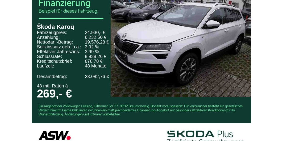 Skoda Karoq 94.100 km 24.930 &euro; Weinsberg 74189