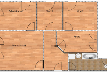 Wohnung Hildburghausen - 4 Zimmer, 74 m&sup2;, 440&euro; | Angebot:25421286
