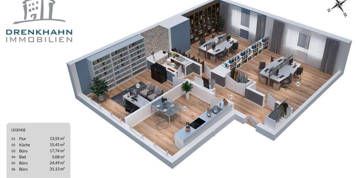 Gewerbeobjekt Rostock Kröpeliner Tor-Vorstadt - 3 Zimmer, 107 m&sup2;, 373.430&euro; | Angebot:22901729