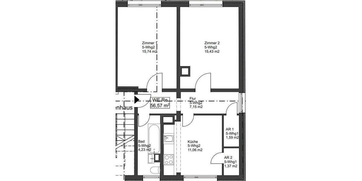 Etagenwohnung Rosenow - 2 Zimmer, 57 m&sup2;, 320&euro; | Angebot:26286077
