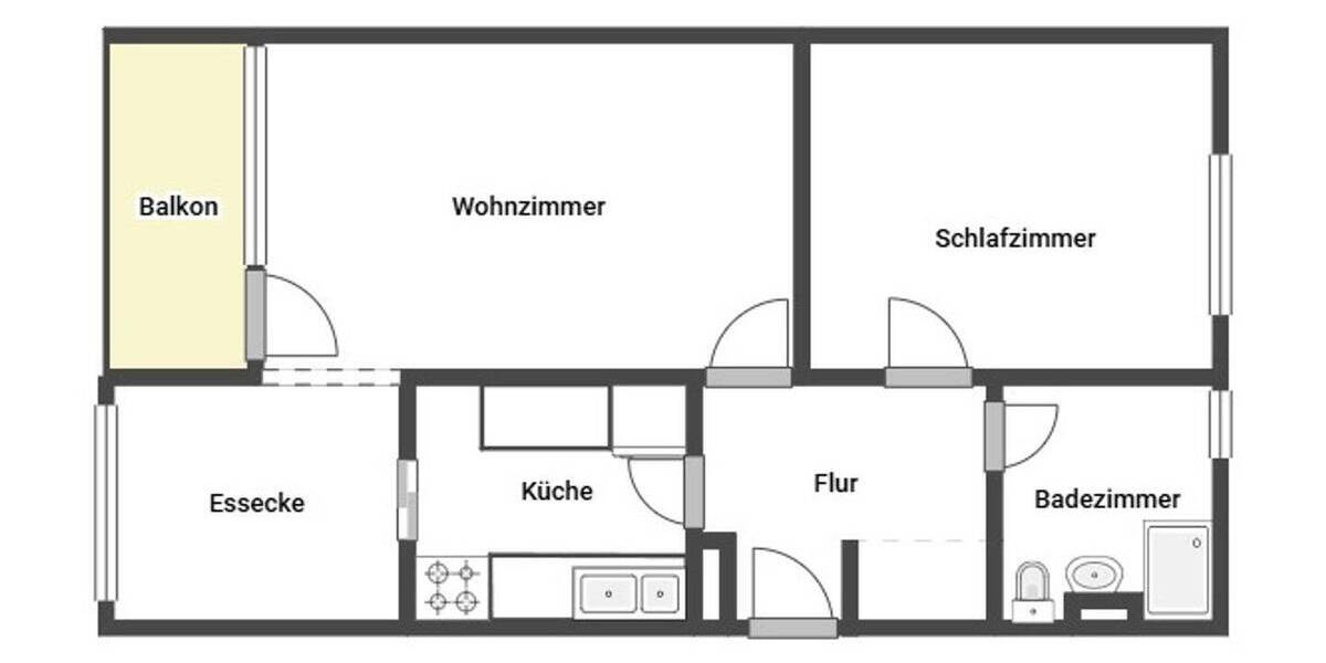 Etagenwohnung Laatzen Laatzen-Mitte - 2 Zimmer, 58 m&sup2;, 125.000&euro; | Angebot:26453927
