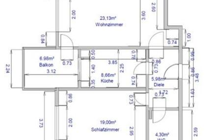 2 Zi.-Wohnung, Erdg. 62,5m², Balkon ~ 7m², BAUZINSEN STEIGEN zimmer