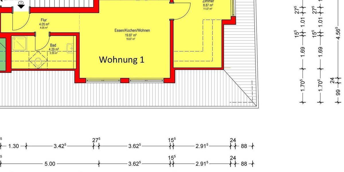 Etagenwohnung Mittelangeln Satrup - 2 Zimmer, 55 m&sup2;, 620&euro; | Angebot:26819322
