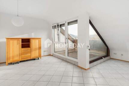 Dachterrasse mit Abendsonne: 2 Zimmer über den Dächern von Rüppurr 2 zimmer