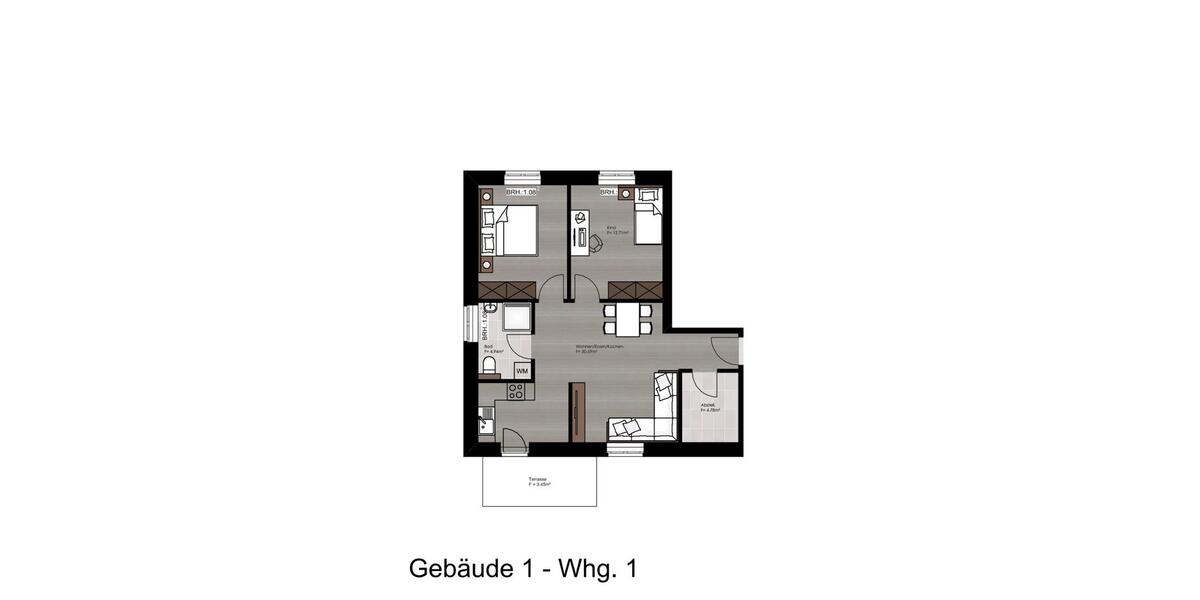 Etagenwohnung Oeversee - 3 Zimmer, 71 m&sup2;, 1.065&euro; | Angebot:25612538
