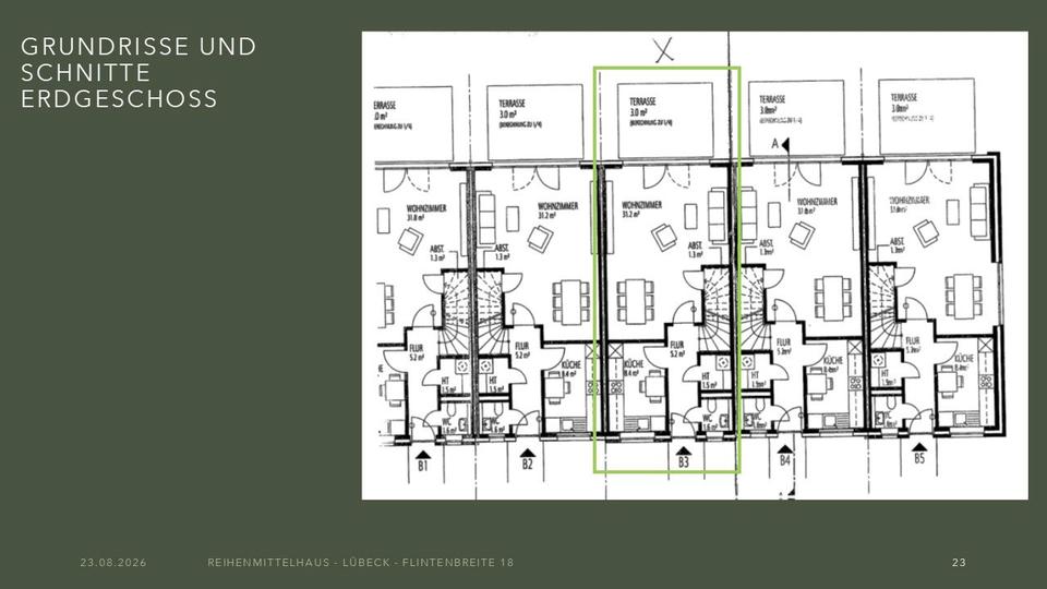 Reihenhaus Lübeck Sankt Lorenz Nord - 7.5 Zimmer, 130 m&sup2;, 548.000&euro; | Angebot:27290333