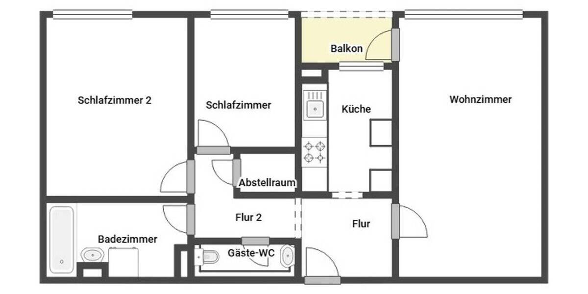 Etagenwohnung Laatzen Laatzen-Mitte - 3 Zimmer, 70 m&sup2;, 120.000&euro; | Angebot:26319382