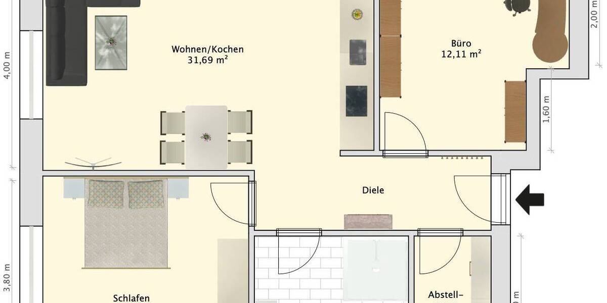 Etagenwohnung Wilhelmshaven Neuengroden - 3 Zimmer, 73 m&sup2;, 230.000&euro; | Angebot:26825667