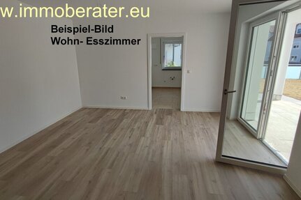 Gelegenheit---Neubau-projektiert: - Große 4-ZI-EG-Whg. WFL 118 m² Terrasse mit eig. Gartenant. Garage u. Stellplatz Bezug ca. 07-2026.