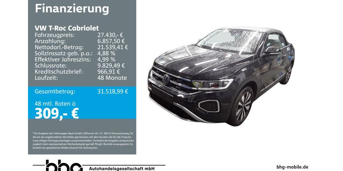 VW T-Roc 7.211 km 27.430 &euro; Bühl 77815