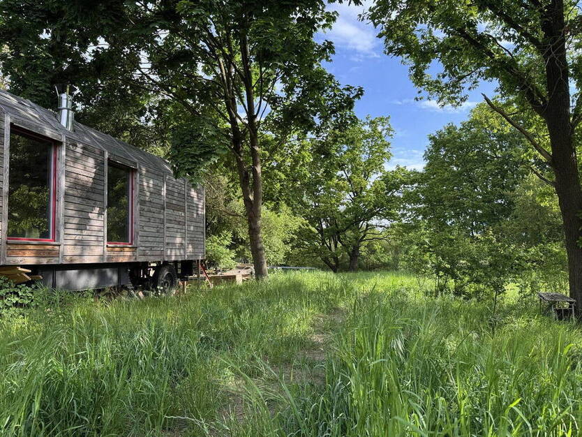 Tinyhaus Naturgrundstück 1652qm Landschaftsschutzgebiet ca90Min.von Berlin 1Nachbar Nebengebäude