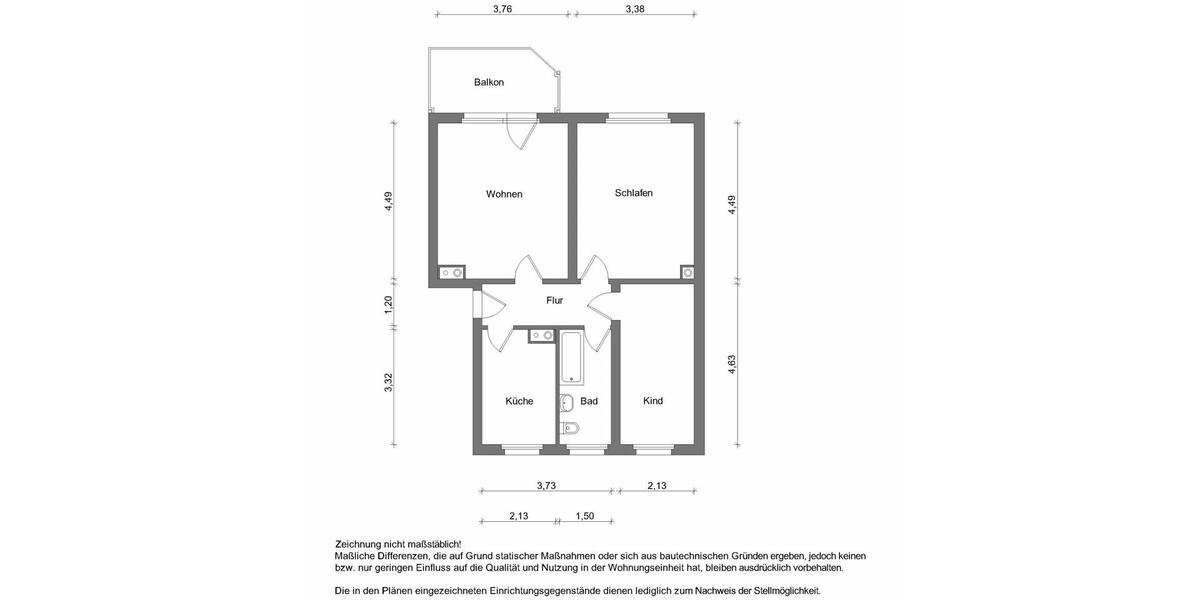 Erdgeschoßwohnung Zwickau Zwickau-West - 3 Zimmer, 59 m&sup2;, 383&euro; | Angebot:26003203