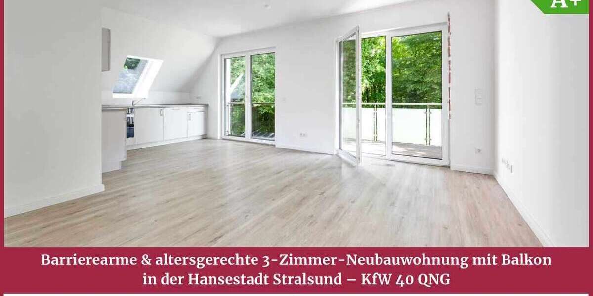 Etagenwohnung Stralsund Knieper - 3 Zimmer, 75 m&sup2;, 359.000&euro; | Angebot:27146595
