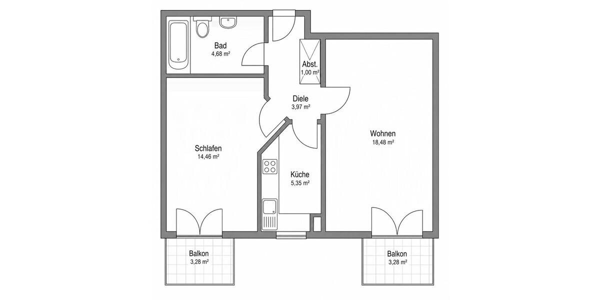 Etagenwohnung Rosenheim Egarten - 2 Zimmer, 52 m&sup2;, 319.000&euro; | Angebot:27116794