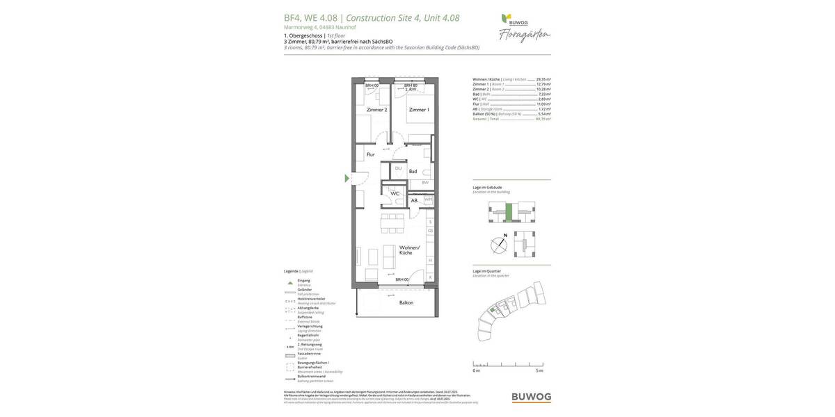 Etagenwohnung Naunhof - 3 Zimmer, 80 m&sup2;, 399.000&euro; | Angebot:25717038