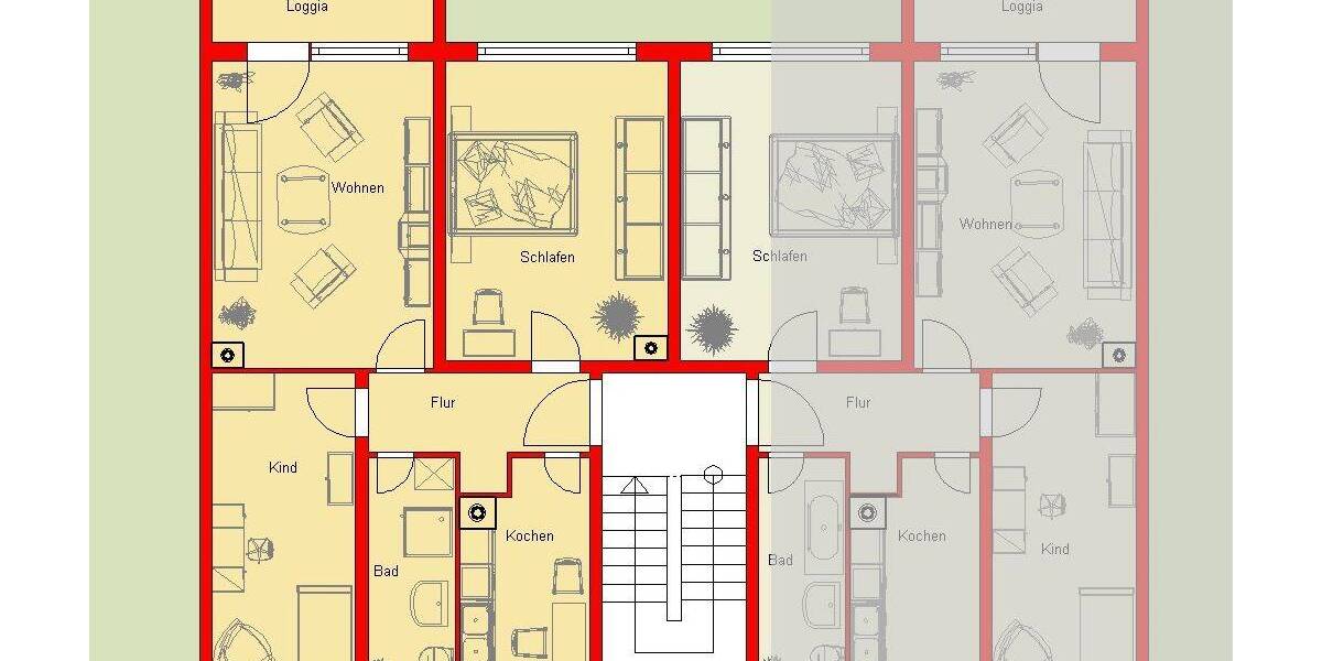 Etagenwohnung Kemberg - 3 Zimmer, 58 m&sup2;, 335&euro; | Angebot:25730585