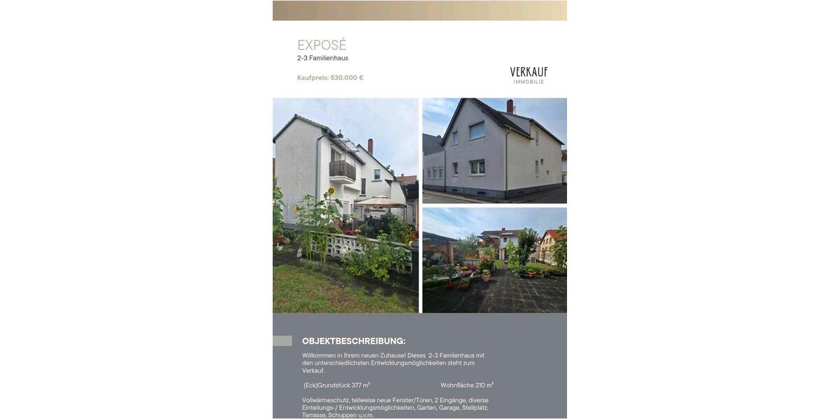 Mehrfamilienhaus, Wohnhaus Pfungstadt - 530.000&euro; | Angebot:25086860