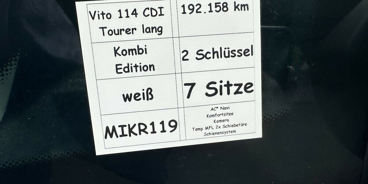 Mercedes-Benz Vito Tourer 114 CDI Edition lang 192.158 km 24.990 &euro; Mainz 55122