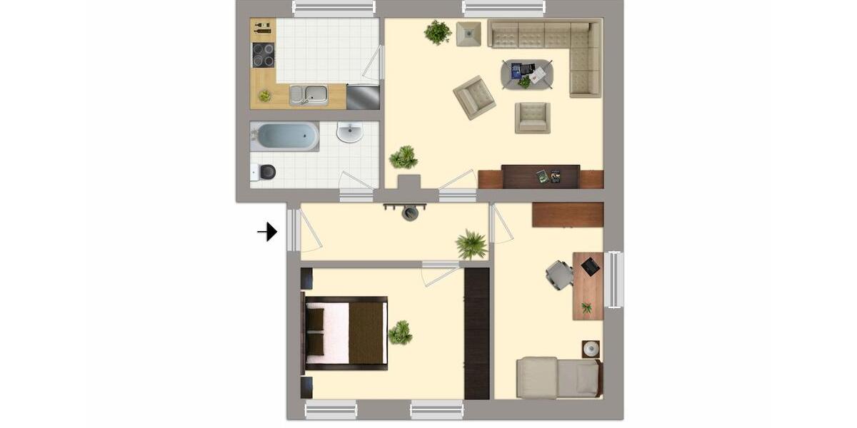 Etagenwohnung Altenburg - 3 Zimmer, 65 m&sup2;, 375&euro; | Angebot:26632741