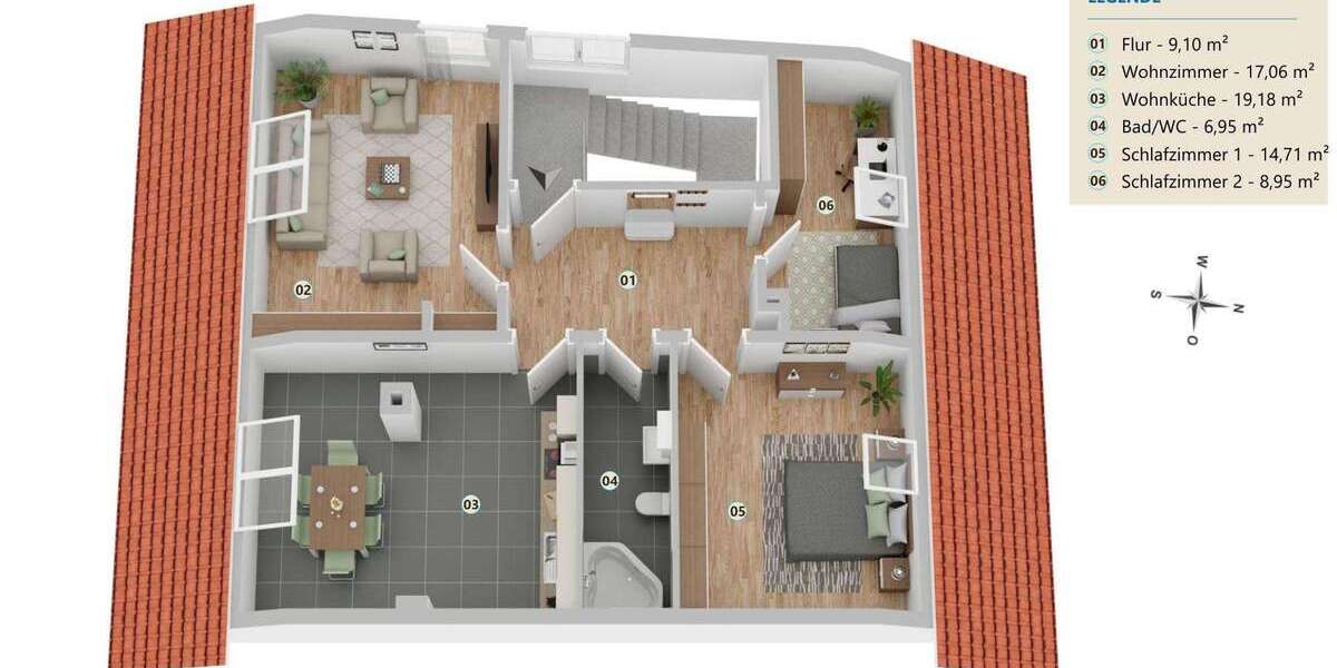 Etagenwohnung Detzem - 5 Zimmer, 78 m&sup2;, 780&euro; | Angebot:25401190