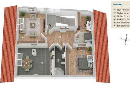 Wohnung Detzem - 5 Zimmer, 78 m&sup2;, 780&euro; | Angebot:25401190