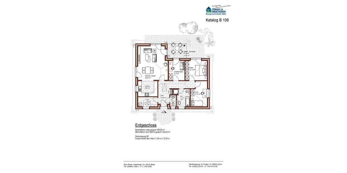 Bungalow Wiefelstede - 4 Zimmer, 102 m&sup2;, 266.900&euro; | Angebot:8792417