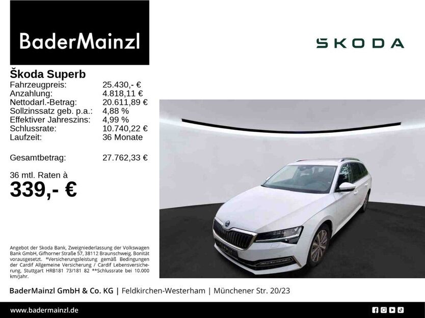 Skoda Superb 41.300 km 25.430 € Feldkirchen/Westerham 83620