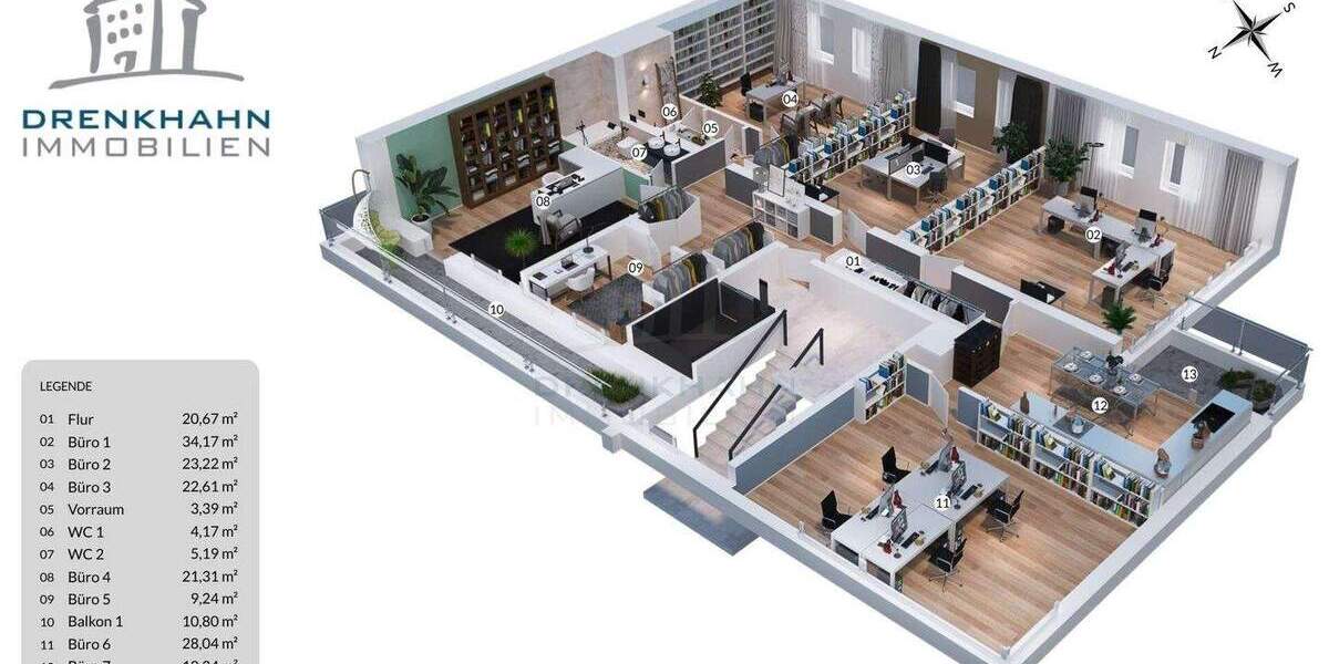 Gewerbeobjekt Rostock Kröpeliner Tor-Vorstadt - 6 Zimmer, 204 m&sup2;, 622.000&euro; | Angebot:22901765