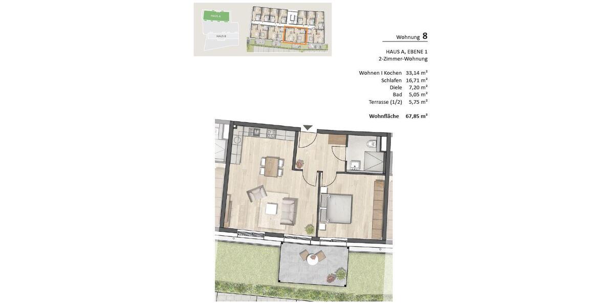 Erdgeschoßwohnung Kulmbach Blaich - 2 Zimmer, 68 m&sup2;, 289.000&euro; | Angebot:27267804