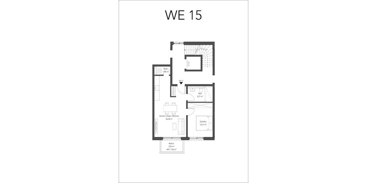 Etagenwohnung Aschaffenburg Innenstadt - 2 Zimmer, 49 m&sup2;, 288.900&euro; | Angebot:25705950