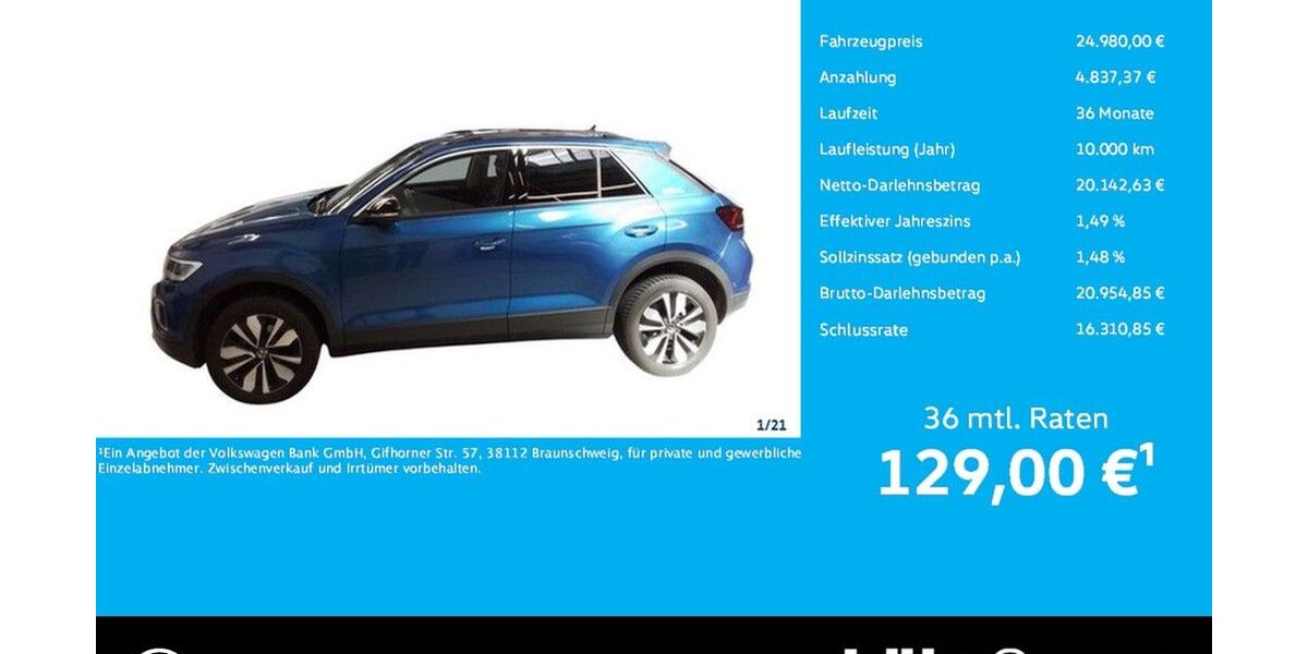 VW T-Roc 17.168 km 24.980 &euro; Trier 54292