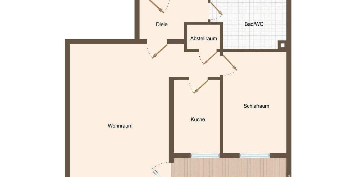 Etagenwohnung Ahrensburg - 2 Zimmer, 56 m&sup2;, 215.000&euro; | Angebot:24776190