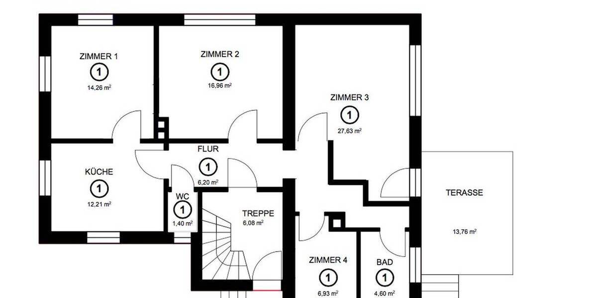 Etagenwohnung Landshut Wolfgang - 4 Zimmer, 100 m&sup2;, 299.000&euro; | Angebot:26236542