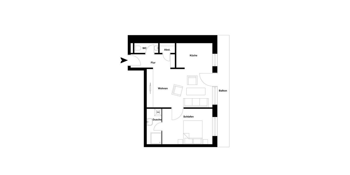 Hochparterre Vechta - 2 Zimmer, 52 m&sup2;, 169.000&euro; | Angebot:27004778