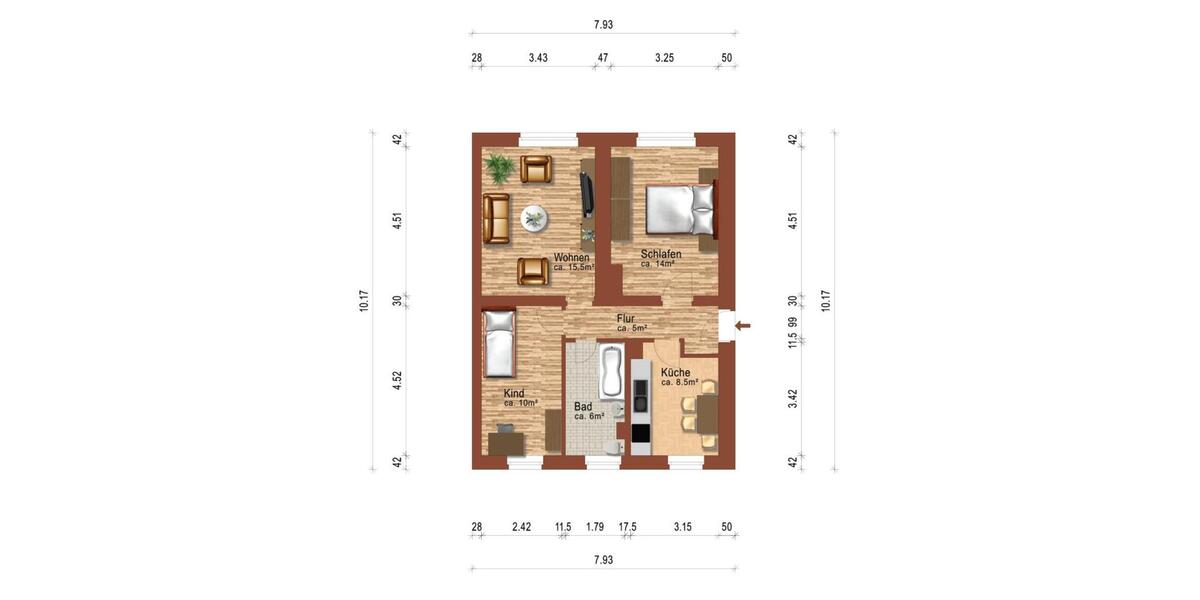 Etagenwohnung Olbersdorf - 3 Zimmer, 59 m&sup2;, 355&euro; | Angebot:26243394