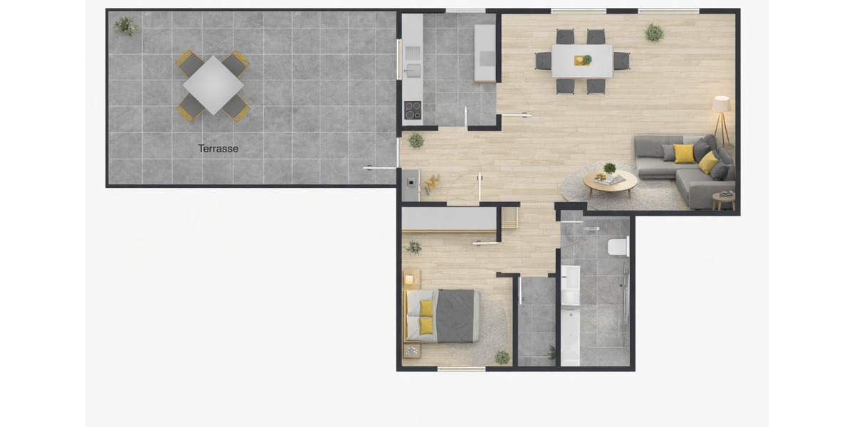 2-Zimmer-Eigentumswohnung mit Terrasse & separatem Eingang 2 zimmer