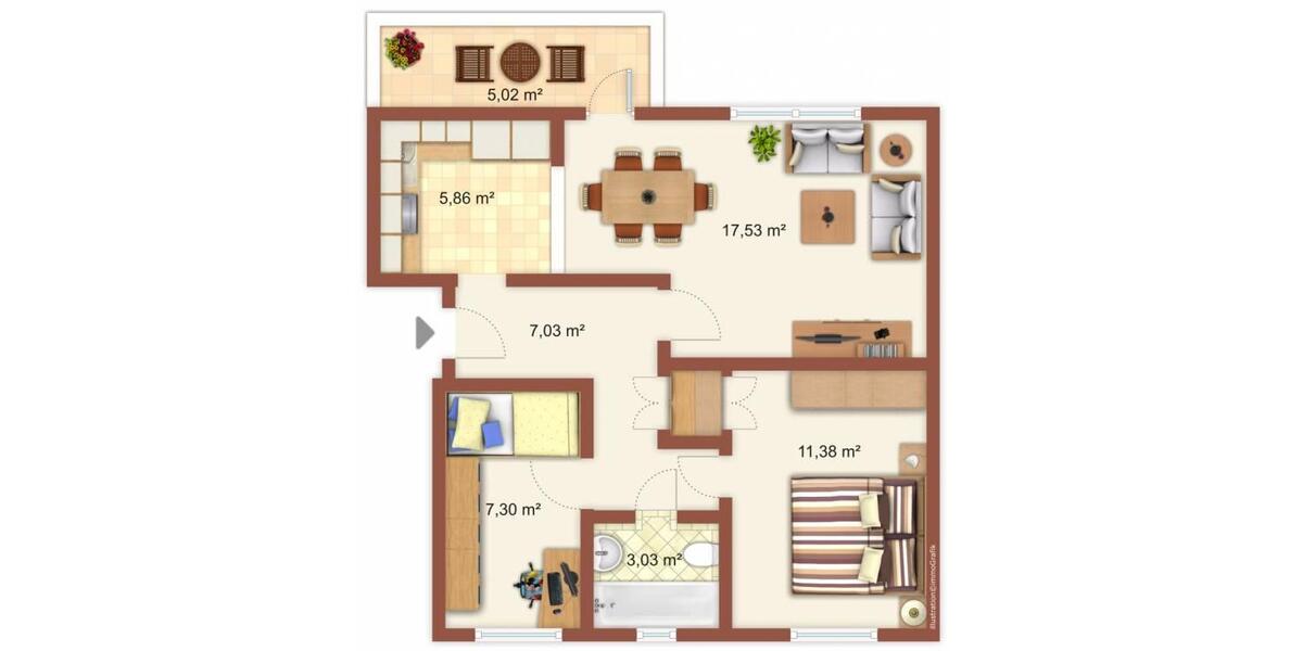 Etagenwohnung Bad Dürrenberg - 3 Zimmer, 56 m&sup2;, 365&euro; | Angebot:25415661