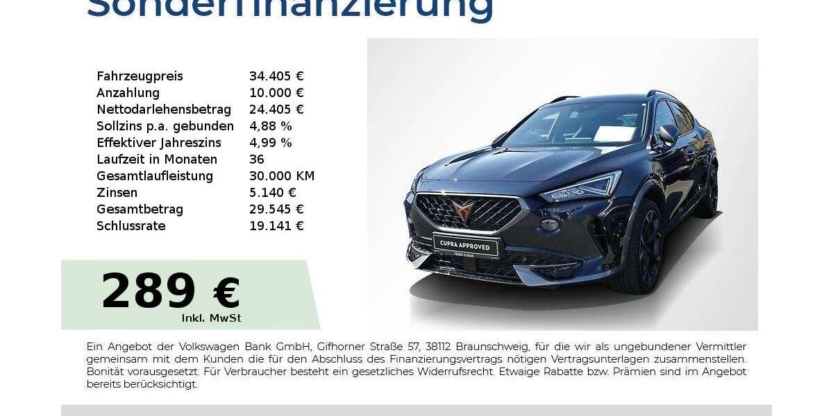 Cupra Formentor 45.750 km 34.405 &euro; Lauf an der Pegnitz 91207