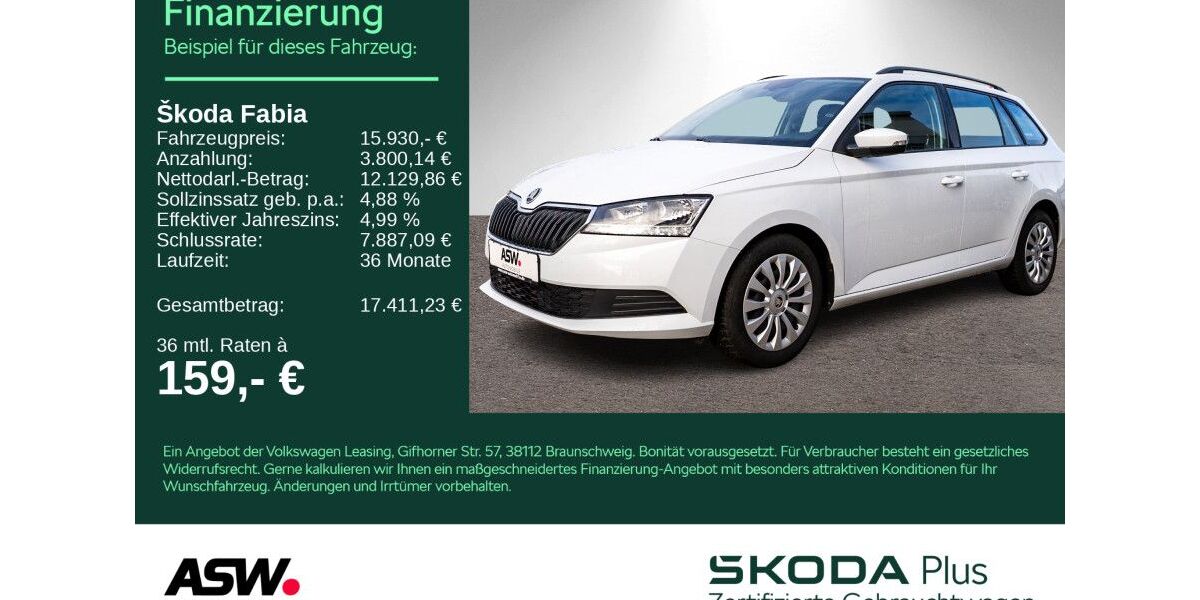 Skoda Fabia 42.500 km 15.330 &euro; Sinsheim 74889