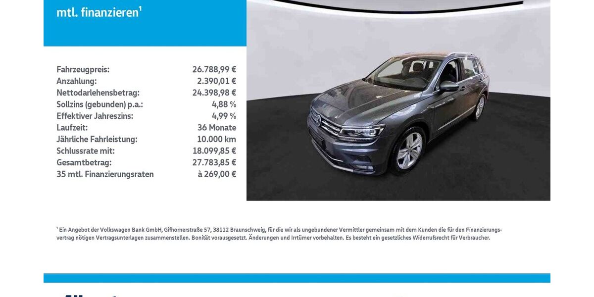 VW Tiguan 38.945 km 26.789 &euro; Leinefelde-Worbis/DE 37327